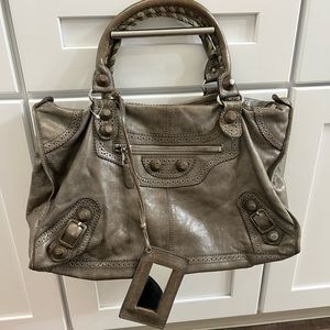 Balenciaga leather giant brogues City bag